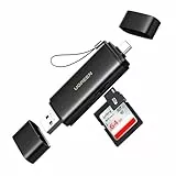 UGREEN SD 4.0 312 MB/s Kartenleser Aluminium USB 3.0 USB C Dual Stecker Kartenlesegerät SD Card Reader Speicherkartenleser Sd Karten Adapter Kompatibel mit iPhone 16/Android/Windows/macOS usw