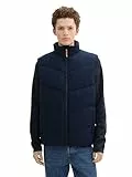 TOM TAILOR Denim Herren 1042106 Puffer Weste mit Stehkragen, 10668-Sky Captain Blue, L