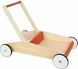small Foot Lauflernwagen Kupferrot, robuster Schiebewagen aus Holz, mit großer Ladefläche, ab 12 Monaten, 12610