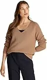 Tommy Hilfiger Damen Pullover Cardi Fine V-Ausschnitt, Beige (Safari Canvas), S