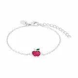 Prinzessin Lillifee Armband mit Anhänger für Mädchen, Silber 925, 12+3 cm, silber, Apfel-Anhänger, Geschenkidee, kommt in Schmuck Geschenk Box, 2040635