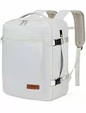 YOKGO Reiserucksack Rucksack Handgepäck Flugzeug 40x30x20 CM 24L Für Ryanair Untersitz Reise, Tasche Mit Nassfach, 15.6 Zoll Laptop Kabinentasche Backpack Für Weekender, Business, Arbeit Weiß