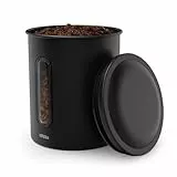 Xavax Kaffeedose luftdicht 500g (Kaffeedose, aromadichte Vorratsdose, Aromadose, Kaffee Behälter, Vorratsdose, Aufbewahrungsdose, für Kaffeebohnen und Kaffeepulver) matt schwarz