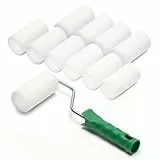 ToolSpace 10x Lackierwalze 7 cm mit Griff Superfein Schaumstoffrolle 50 kg/m³ Schaumstoff Dichte Lacke Lasur Acryl Lösungsmittelbeständig Nicht-Aggressive Malerrolle Lackrolle Feinarbeiten Türen Möbel