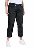 Ulla Popken Damen große Größen Übergrößen Plus Size 7/8-Cargohose, Krempelriegel, Komfortbund schwarz 52 720673100-52