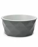 lionto Futternapf aus Keramik mit rutschfestem Silkonboden, 1100 ml, Hundenapf aus robustem & geruchsneutralem Material, leicht zu reinigen, ergonomisches Design, Wassernapf für Hunde&Katzen, grau
