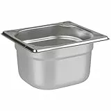 APS 81604 GN 1/6 Behälter, Edelstahl, 17,6 x 16,2 cm, Tiefe 100 mm, 1,6 Liter