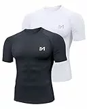MEETYOO 2 or 3 Pack Kompressionsshirt Herren, Funktionsshirt Herren & UPF50+ UV Shirt Herren–Atmungsaktiv, Feuchtigkeitsableitend, Schnell Trocknend, Ideal für Sport, Schwimmen und den Alltag