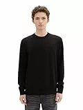 TOM TAILOR Denim Herren Strickpullover aus Baumwolle, 29999 - Black, L
