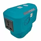 200W Tragbarer Spannungswandler für Bosch GBA 18V Akkus, Camping Zubehör, Wandelt in 230V AC-Steckdose + USB/Typ-C, Integriertes 200LM LED-Licht, Für Outdoor, Laptop, Kühlschrank, Stromausfall