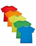 Nutria Kinder T-Shirts 100% Baumwolle 5er Pack für Mädchen und Jungen Diverse Farbsets auswählbar Eignet Sich hervorragend zum Bedrucken B01A Rot/Orange/Gelb/Grün/Blau 8-9 Jahre