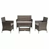 SVITA Brooklyn Gartenmöbel Poly Rattan Sitzgruppe Essgruppe Set Sofa-Garnitur Lounge Braun
