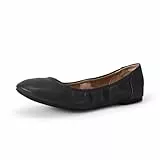 Amazon Essentials Damen Ballerinas Belice Zum Hineinschlüpfen, Schwarz Kunstleder, 40 EU