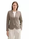 TOM TAILOR Damen Cosy Blazer mit Taschen, 16569 - Cashew Beige Melange, L