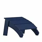 Flash Furniture Sawyer Adirondack-Ottomane für drinnen und draußen, kommerzielle Qualität, Marineblau, Allwetter-Fußstütze im Adirondack-Stil