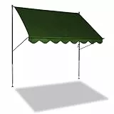 Angerer Freizeitmöbel GmbH Klemmmarkise Standard - Markise für Sonnenschutz - Montage ohne Bohren und Dübeln - ideale Balkonmarkise für Mietwohnungen (Grün, 250 cm)