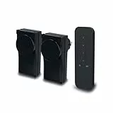 UNITEC Funkfernschalterset Outdoor mit Selbstlernfunktion, Funksteckdosen Set, 2 Steckdosen + 1 Fernbedienung, schwarz