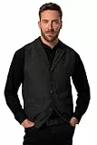 JP 1880 Herren große Größen Übergrößen Menswear L-8XL Tweed-Weste FLEXNAMIC®, Revers, Strickrücken schwarz 5XL 828736100-5XL