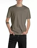 Replay Herren T-Shirt Kurzarm Basic, Mud Green 759 (Braun), XL