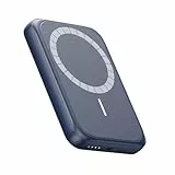 Bilivein Magnetische Power Bank 10000mAh - Induktives PowerBank - 20W Schnellladen Tragbares Ladegerät mit USB C Eingänge＆Ausgang - PD QC 3.0 Externer Akkupack für iPhone (Blau)