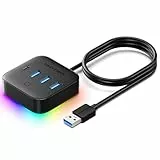 VENTION USB C Hub, 4 Ports USB 3.2 Gen 1 Type-C*1, USB A 3.0 * 3 Datenhub mit 5 Gbit/s with Breathing Lights - DREI Stufen Verstellbar, USB-C Splitter für Typ-C MacBook, Laptop, Flash Drive, 0.5M