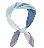 FAIRYGATE Blau Damen Schal Chiffon Kopftücher Halstuch Elegante Frauen Seidenschal Business Seidentuch Scarf Bandana Taschentuch Ansatz Handgelenk Verpackungs DA2811