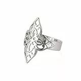 kkjoy Durchbrochener Papierschnitt Blumenring Edelstahl Verstellbare offene Fingerringe Versprechenring Schmuck Geschenk für Frauen Mädchen
