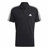 adidas Herren Essentials Piqué Embroidered Small Logo 3-Stripes Polo Shirt, Black/White, M