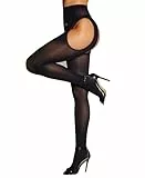 RSLOVE Sexy Strumpfhosen für Frauen - 80D Nylon Hohe Taille Strumpfhose für Damen Schwarz Einheitsgröße