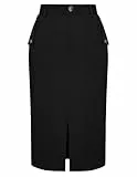 Belle Poque Damen Hohe Taille Business-Stil Rock Elegante Wrap Elastische Bleistift Röcke mit Taschen