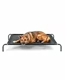 lionto Hundebett aus Textilene-Stoff, (L) 100 x 76 cm, Schwarz