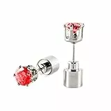 Generisch Unendliche LED-Leuchtohrringe, Metall, Fake Stud, Leuchtende, Bar, Nachtclub, KTV, Karneval, Partyzubehör, Tanz, 2 Count, Poliert, Rot, Unisex, Ohrstecker