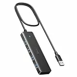 UGREEN 4-Port USB 3.0 Hub - USB Verteiler mit 5 Gbps für MacBook, iMac, Surface, Dell, Thinkpad & mehr (100cm)