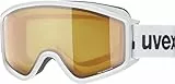 Uvex g.gl 3000 LGL - Skibrille für Damen und Herren - konstrastverstärkend - vergrößertes, beschlagfreies Sichtfeld - white matt/lasergold lite-blue - one size
