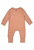 Sterntaler Baby Spieler aus Rippjersey – Playsuit in Wickeloptik mit Druckknöpfen – Langarm Overall mit Kratzschutz Umschlagbündchen – Mädchen Strampler – Babykleidung ab Geburt – lichtbraun, Gr. 50