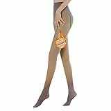 Sumvov Damen Winter Strumpfhosen Thermo S/M/L, Gefälschte Durchscheinend Plüschstrümpfe Pantyhose Wärmende Fleece Strumpfhose (Braun, S)