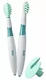 NUK Zahnpflege-Lernset, 2-teilig, Putzlernstift und Putztrainer inklusive Schutzring, optimale Vorbereitung aufs Zähneputzen, BPA-frei, 1 Set