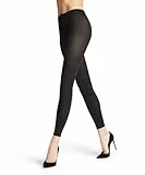 FALKE Damen Leggings Cotton Touch W Le Baumwolle einfarbig 1 Stück, Schwarz Black 3000, S-M