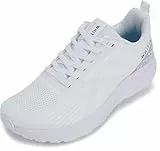 WHITIN Herren Damen Laufschuhe Sportschuhe Sneaker Schuhe Breite Weit Turnschuhe Straßenlaufschuhe Hallenschuhe Running Shoes Men rutschfest Outdoor Weiß 43 EU