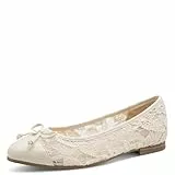 MARCO TOZZI Damen Ballerinas weiches Feel Me Fußbett Leder Decksohle Elegante, beige (Cream Comb), 38 EU