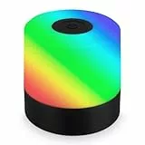 BRILONER - Mini LED Tischlampe kabellos mit Touch buntes RGB+w Licht, Nachttischlampe, Leselampe, LED lampe, Campinglampe, Tischleuchte, Akku Lampe, Outdoor Lampe, 7x7 cm, Schwarz