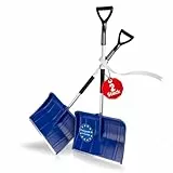 BigDean 2 Stück Schneeschaufel Stabiler Verstellbarer (!!) Teleskopstiel – Schneeschieber Made in Europe