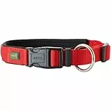 HUNTER Hundehalsung NEOPREN VARIO PLUS, Farbe: rot/schwarz, strapazierfähiges Nylon, weiche Neoprenpolsterung, stufenlos verstellbar, mit Zugentlastung, pflegeleicht, komfortabel, Größe: M/2,0
