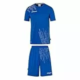 uhlsport Jungen Score 26 Fußball Trikot-Set - Fußball-Set Bestehend Aus Trainings-Shirt Und Trainings-Hose, Azurblau/weiß, 152 EU