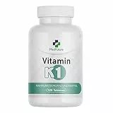 Vitamin K1 100 µg – 120 Tabletten – Hohe Bioverfügbarkeit – Beitrag zur normalen Blutgerinnung & Erhaltung normaler Knochen – Ohne Zusatzstoffe – Laborgeprüft