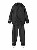 NAME IT Unisex Kinder Regen-Set Jacke & Hose (86, Black)