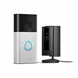 Ring Akku-Videotürklingel (Nickel Matt) + Ring Innenkamera Schwarz | WLAN-Videotürklingel-Sicherheitskamera, Selbstinstallation (in 5 Minuten) | mit eingebautem Akku I Privatsphäre-Einstellungen