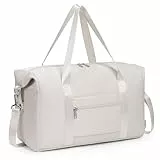 Narwey Ryanair Handgepäck Tasche 40x30x20 Ryanair handgepäck 40x20x25 Reisetasche Handgepäck Faltbare Kabinentasche Weekender Sporttasche Klein Reisetasche Damen Herren 20L (Beige)