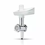 Bosch Fleischwolf MUZS2FWW, Fleischwolf-Aufsatz, Stopfer, Edelstahl Loch-Scheibe 4,5 mm, auch für Fisch und Gemüse, passend für MUM Serie 2 Küchenmaschine