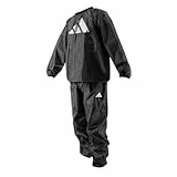 Adidas Saunaanzug, Gewichtsverlust, Boxen, Fitness, Fitnessstudio, Training, Oberteil, Hose, Hot Heat Sweat Suit, Joggen, Ganzkörperanzug, Herren und Damen, Schwarz , S